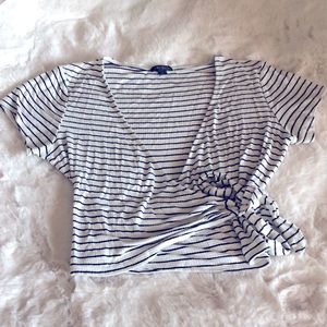 Wild Fable Striped Tie Crop Top